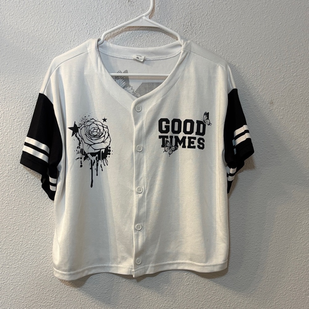 Vibe N’ White and Black Button Down Shirt